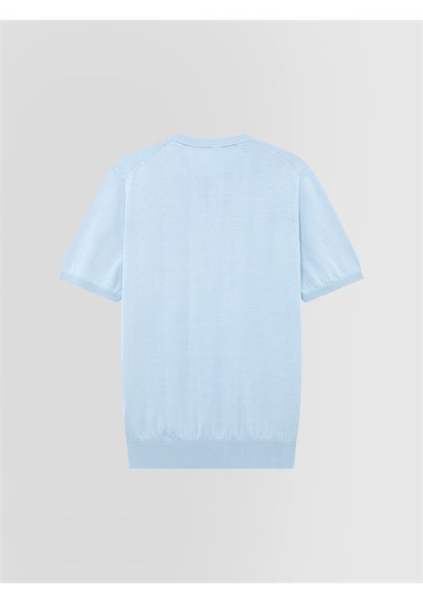 Alpha Studio girocollo in crepe di cotone celeste ALPHA STUDIO | Maglieria | AU-5040C1006